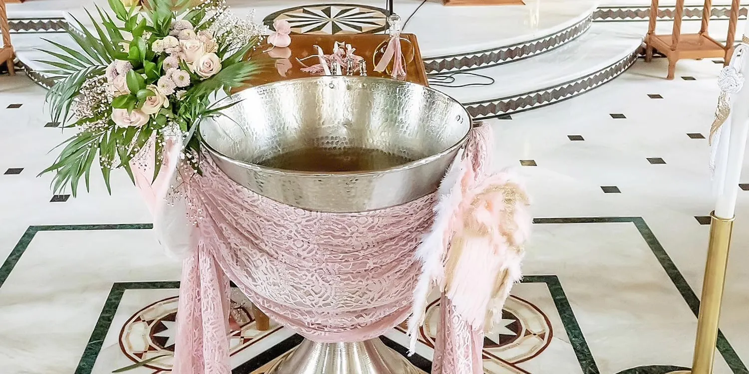 Pink and Gold Wings Christening | Royal Theater Girl&rsquo;s Baptism