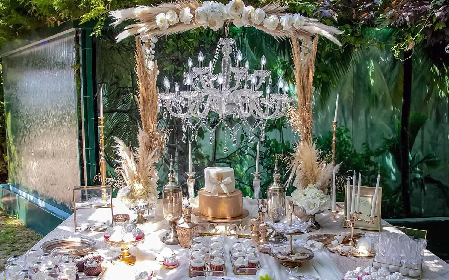 Modern & Stylish Christening with Pampas Grass