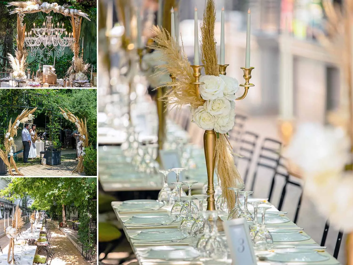 Modern & Stylish Christening with Pampas Grass