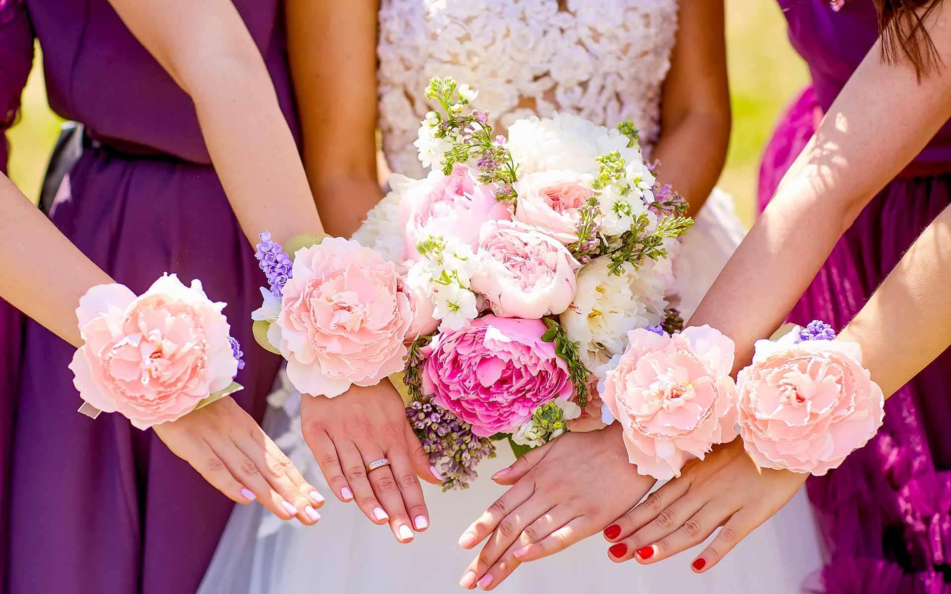 Bridesmaid-Wrist-Corsage-Bracelet-Vintage-Wedding-Fabric-Flower