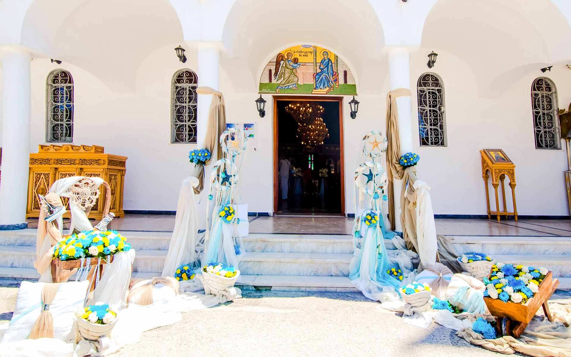 Entrance-To-Baptism-Decorated-In-Lavish-Flowers-And-Nautical-Fixtures