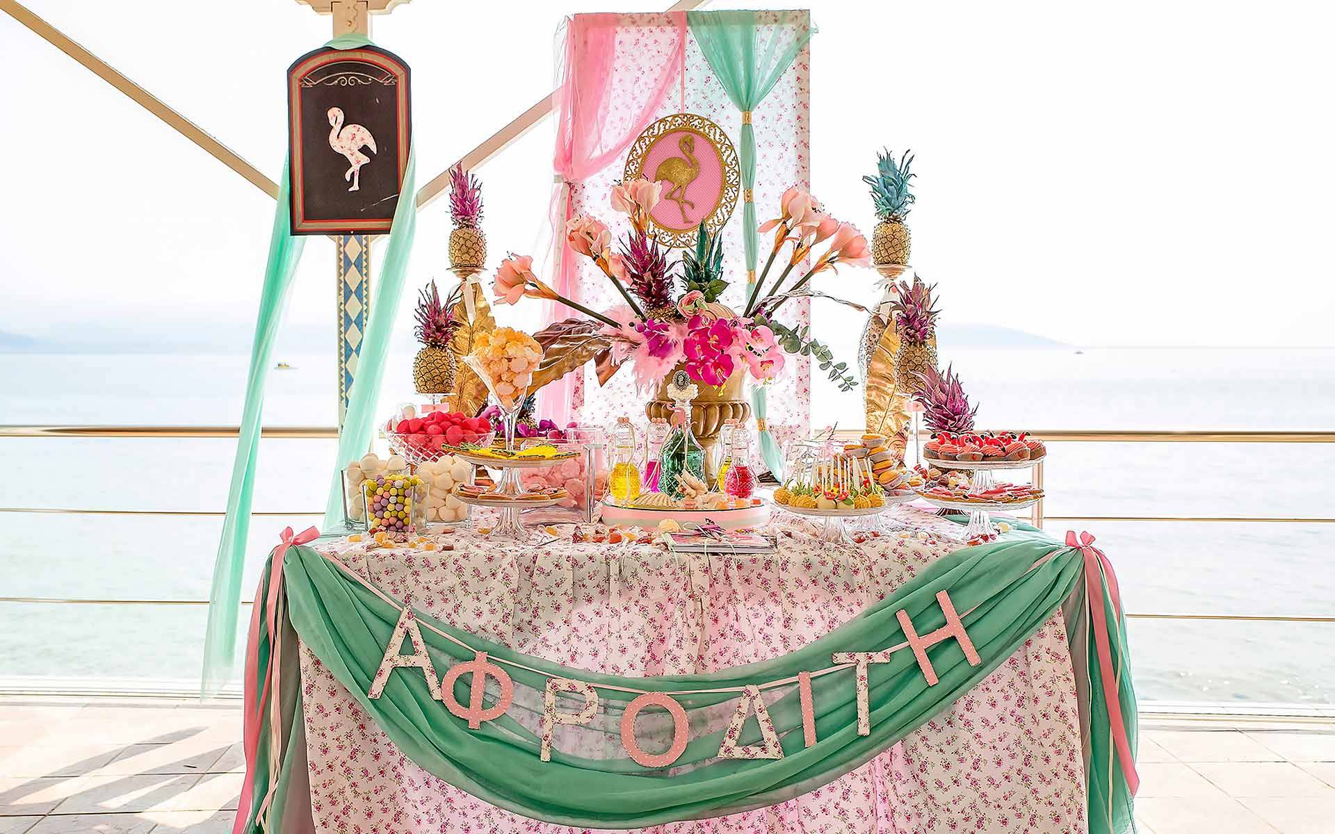 Pink-Flamingo-Design-Is-Ideal-For-A-Themed-Summarize-Christening-Decoration