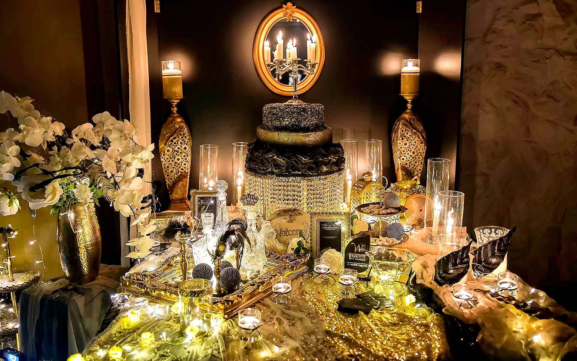 Gothic-Black-Gold-Wish-Book-Table-With-Candles