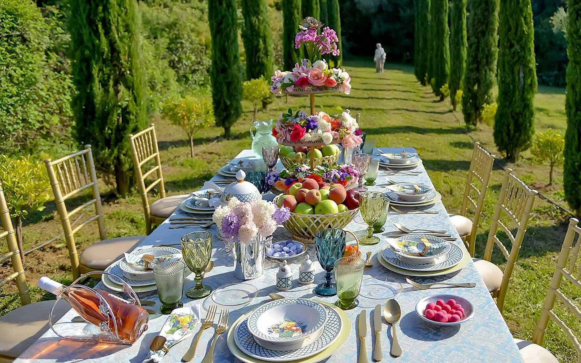 Fruit Centerpiece In A Garden In Tuscany by Rogdaki Events Trademark