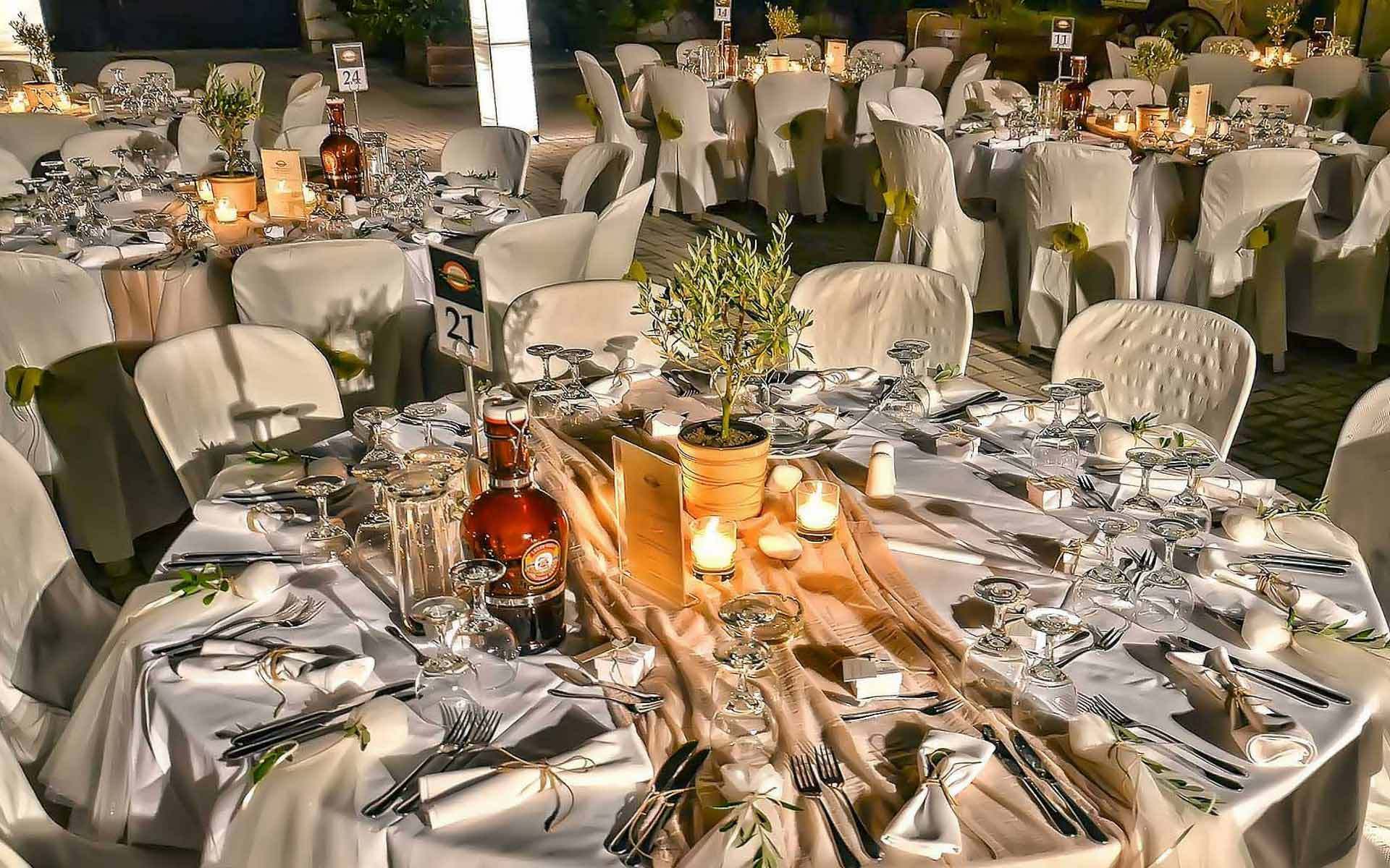 Olive Pot As A Centerpiece In A Greek Style Wedding by Rogdaki Events Trademark