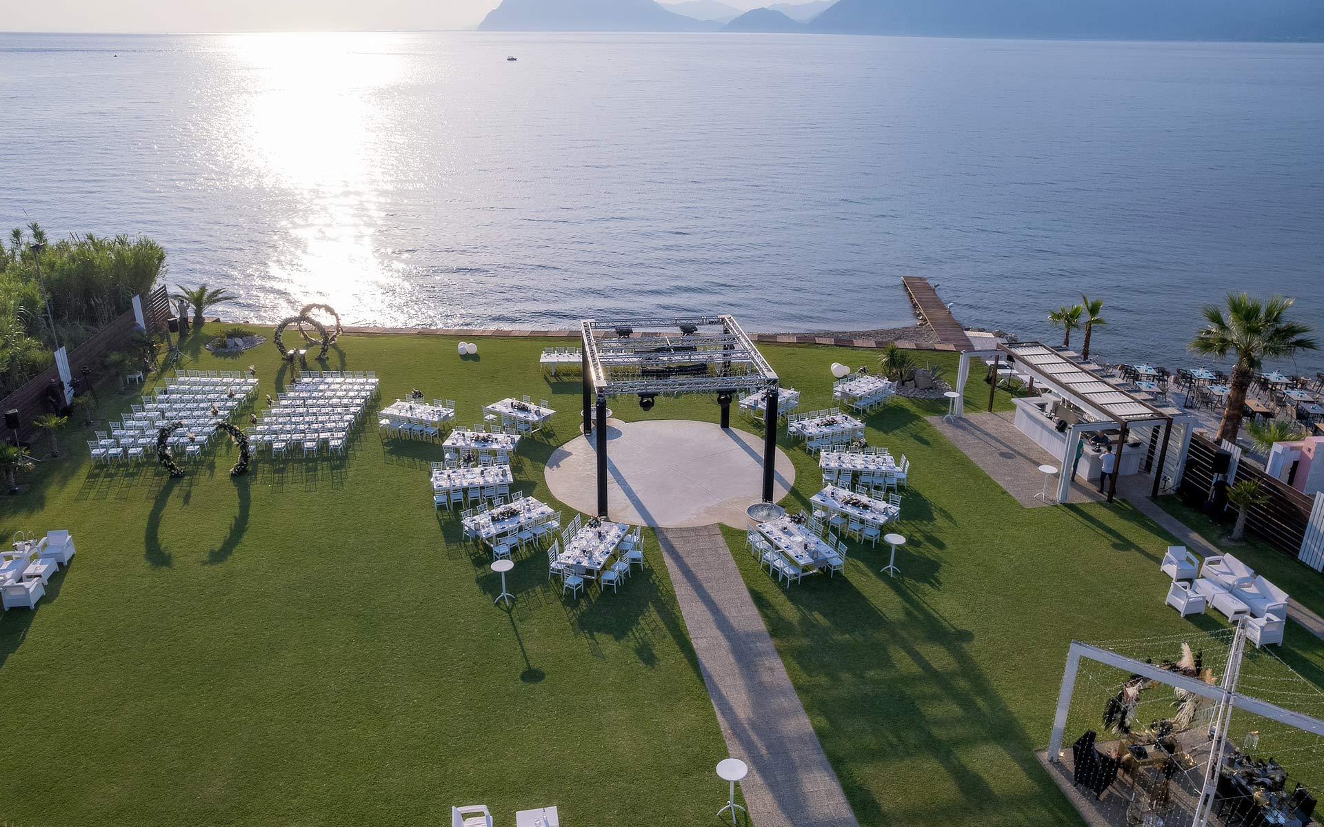 Omega yacht wedding venue and ceremony - set up by Rogdaki Events- Luxury Wedding & Event Planning Services in Greece