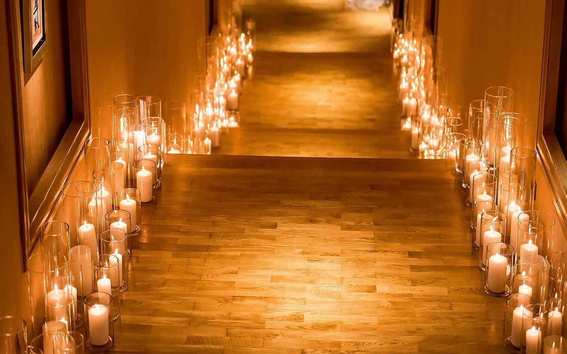 Hundreds-Vases-With-Candles-Create-A-Magical-Entrance-Path-by-Diamond-Events