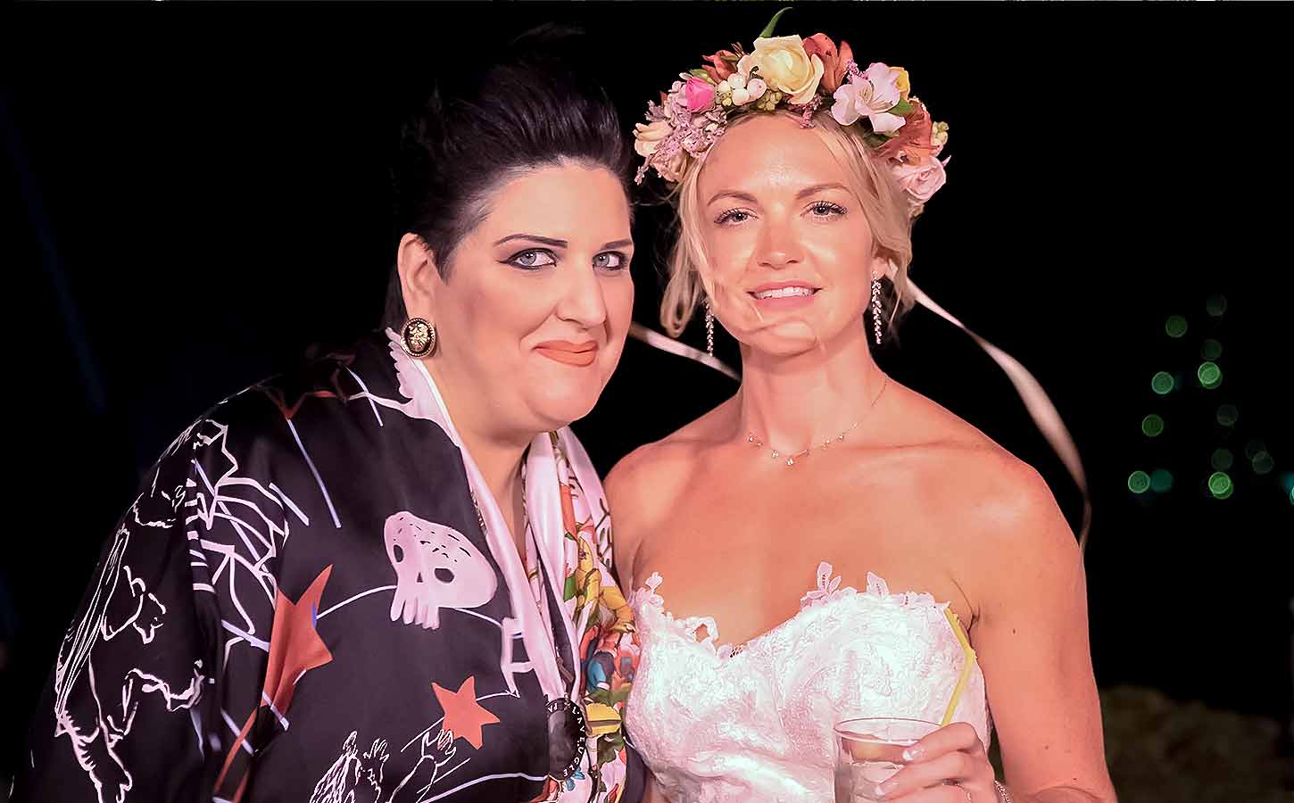 Anna-Maria-Rogdaki-Founder-and-designer-of-Diamond-Events with Hannah in her wedding in Mykonos