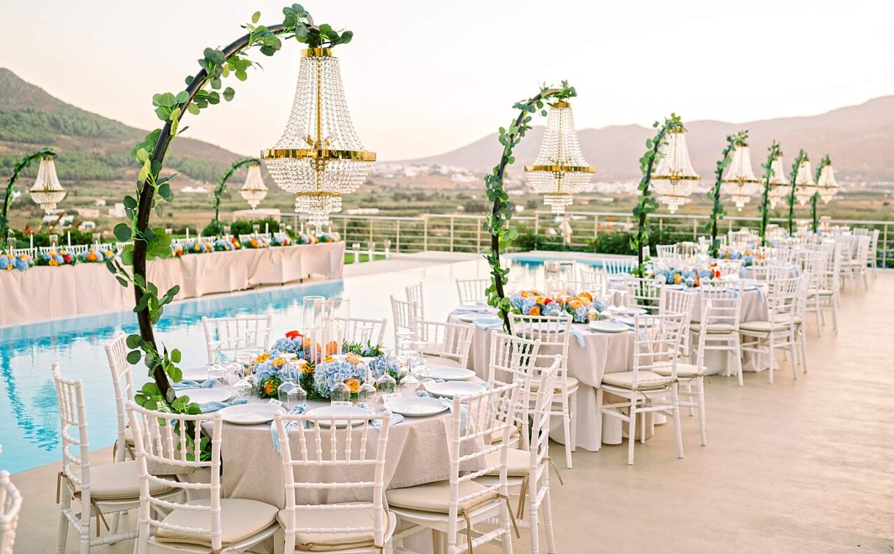 Best Locations for Your Wedding in Greece 8 Villa Wedding in Paros with Chandeliers by Rogdaki Events