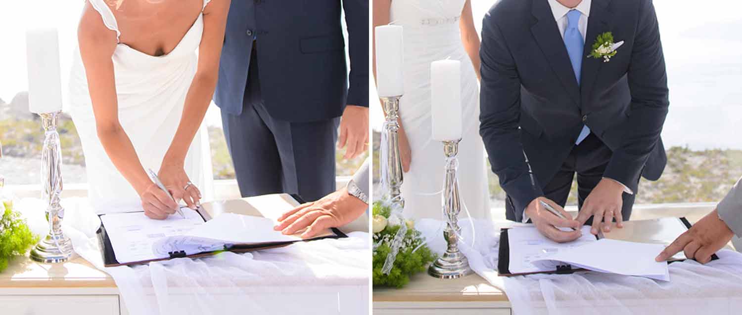 Diamond Events Santorini Wedding at Le Ciel wedding civil signature