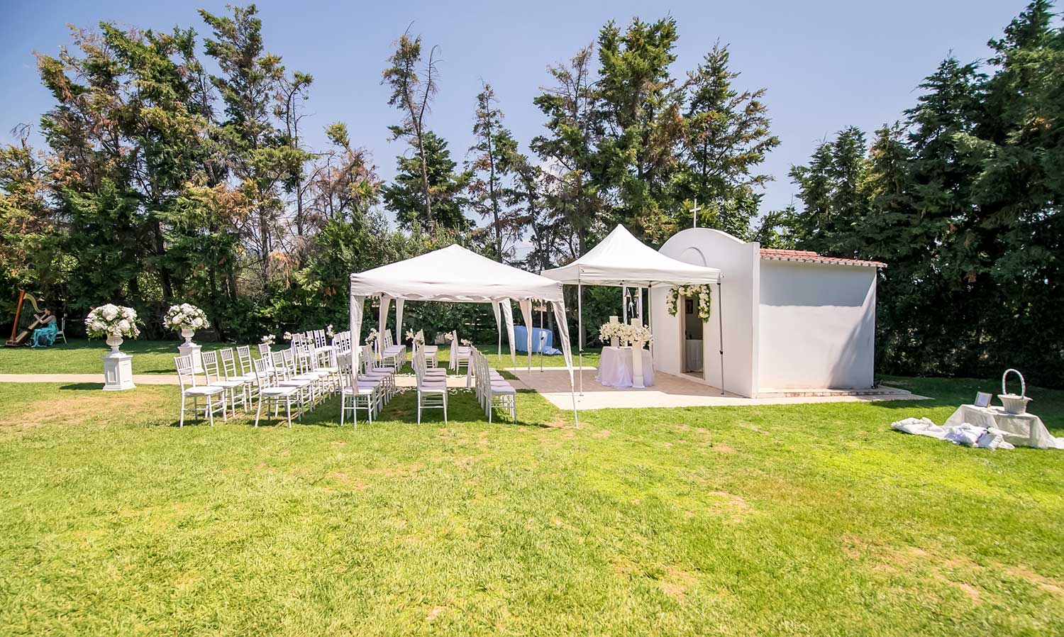 Ceremony area reception at ktima erofili by Diamond Events wedding and event planning services