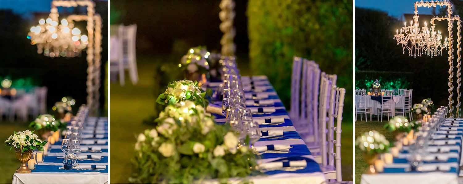 Wedding table decoration in a Castle in Grece