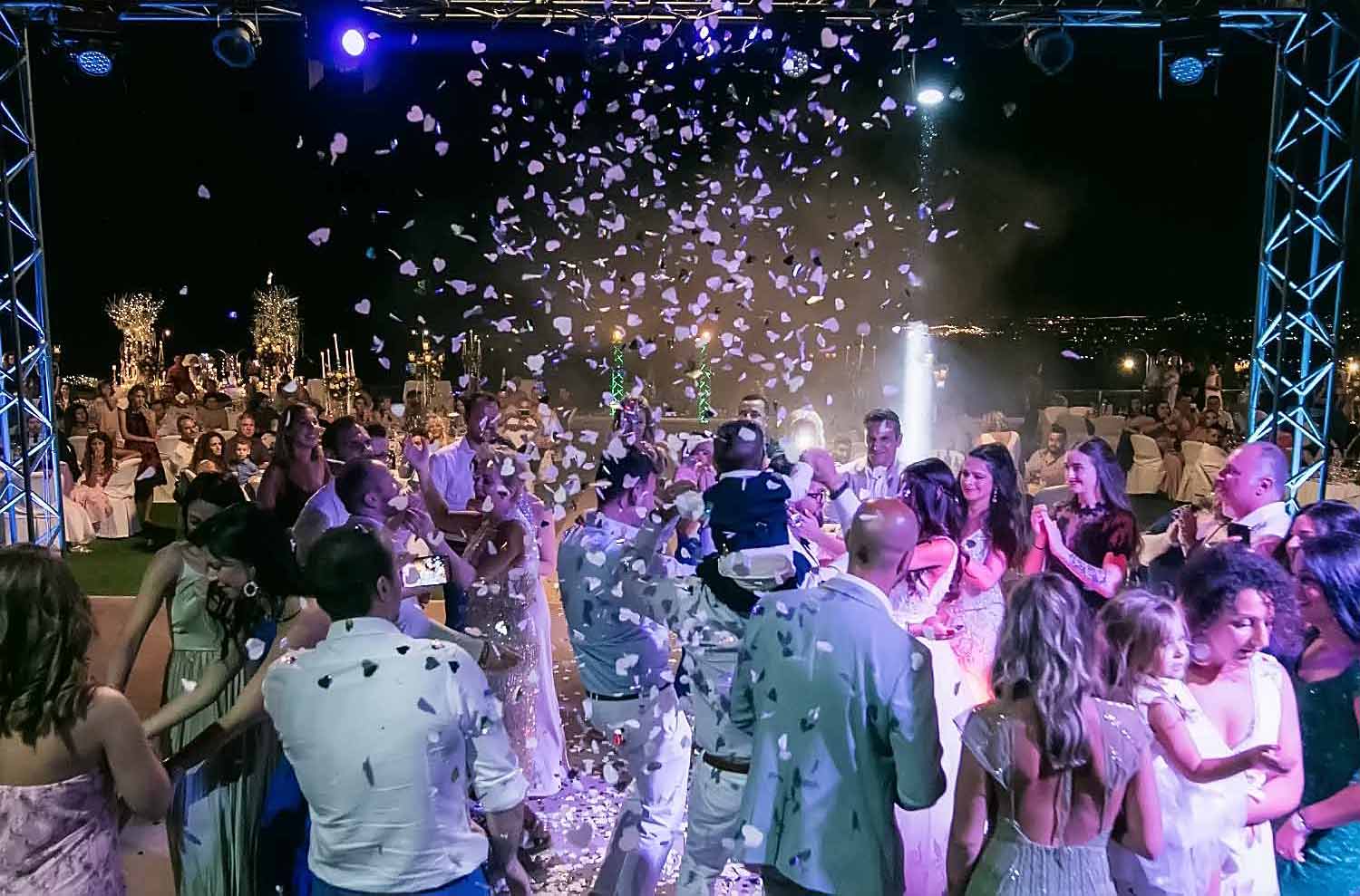 Fill the air with confetti as the newlywed couple walks down the dance floorof Epakron