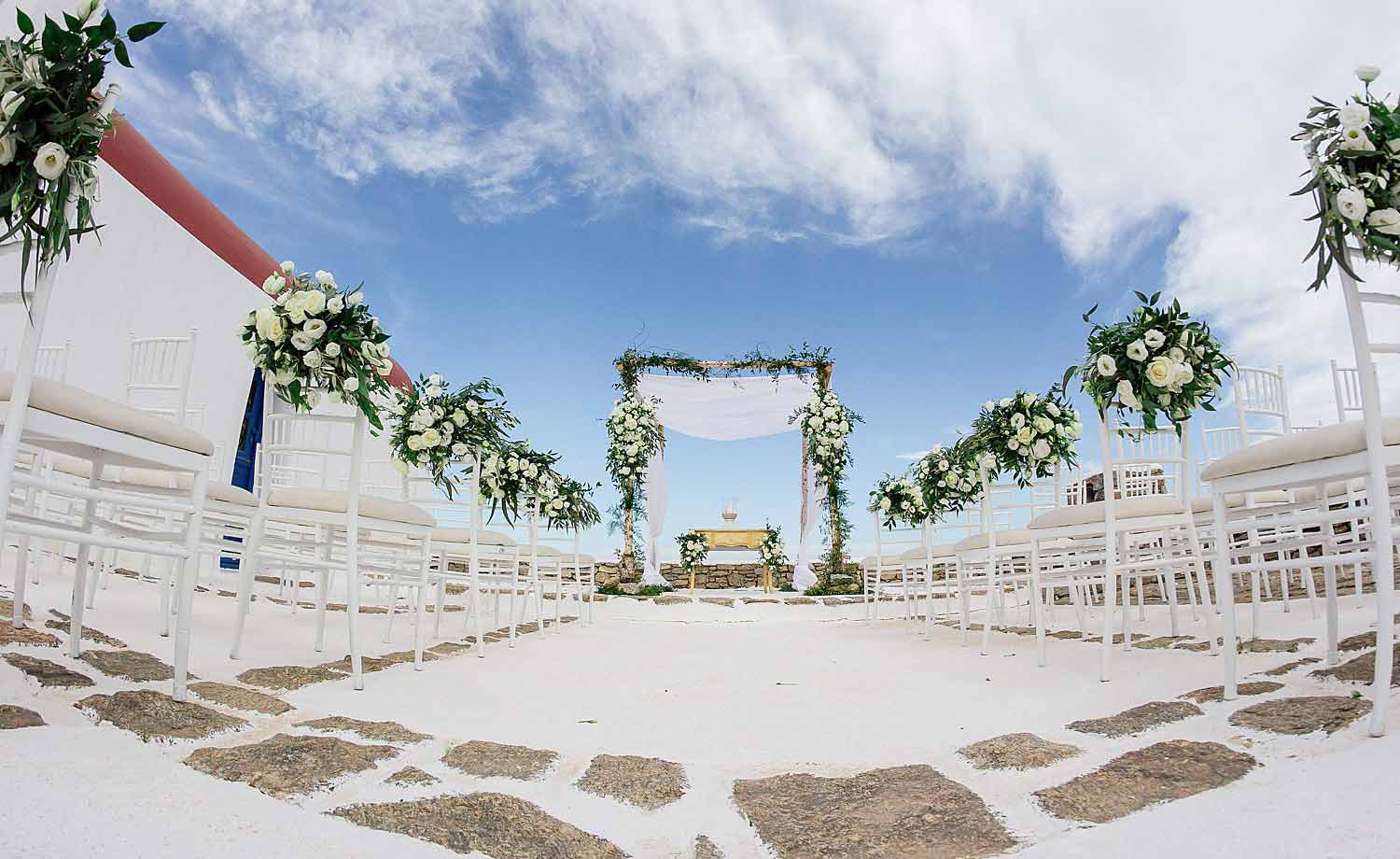 Mykonos wedding ceremony designed by Diamond Events
