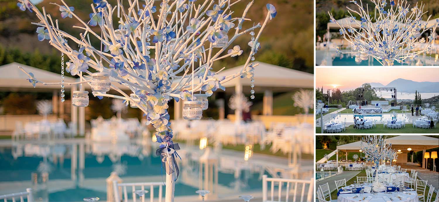 Κομψός γάμος στο Κτήμα Ηδύλοφον 15 Romantic mixed shades of blue wedding decoration 1