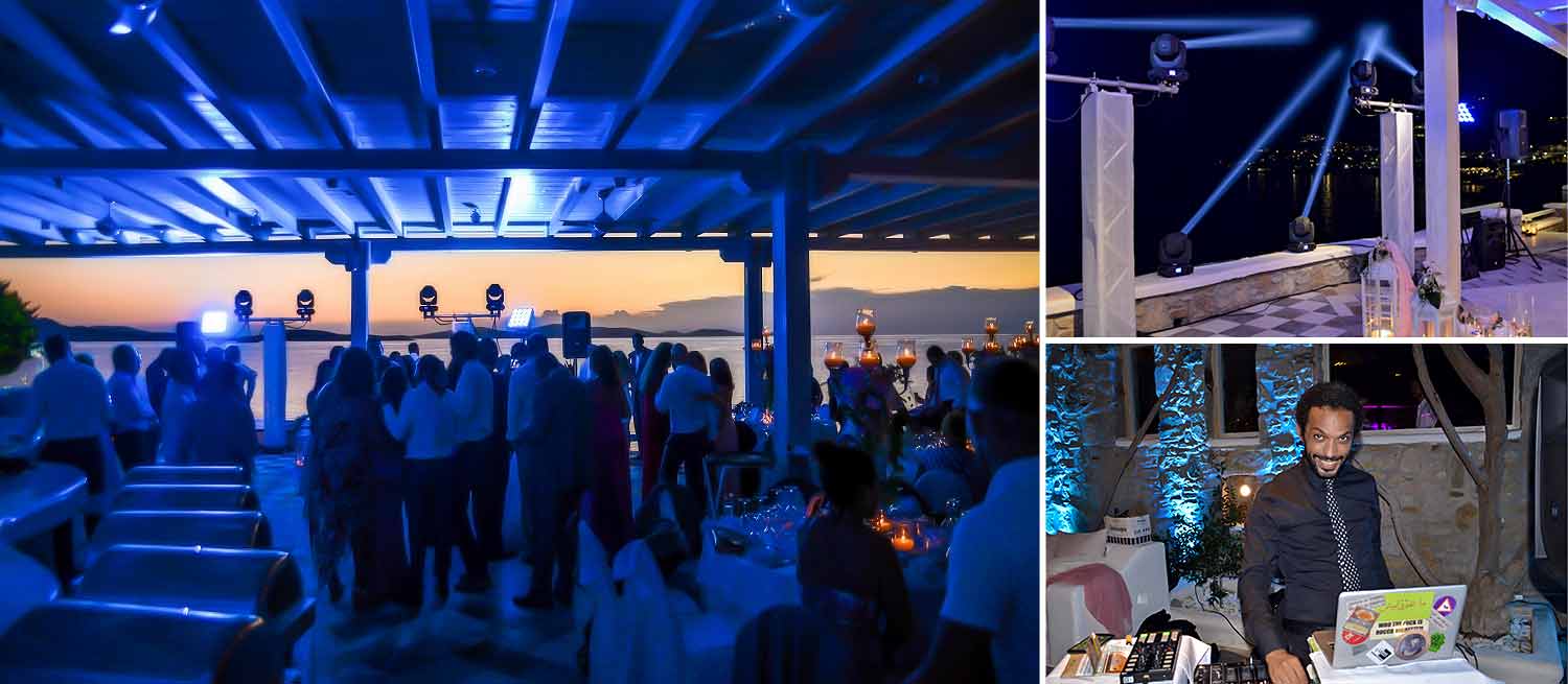 Sound and lighting for A Lebanese Egyptian Wedding in Mykonos by Diamond Events event agency 2