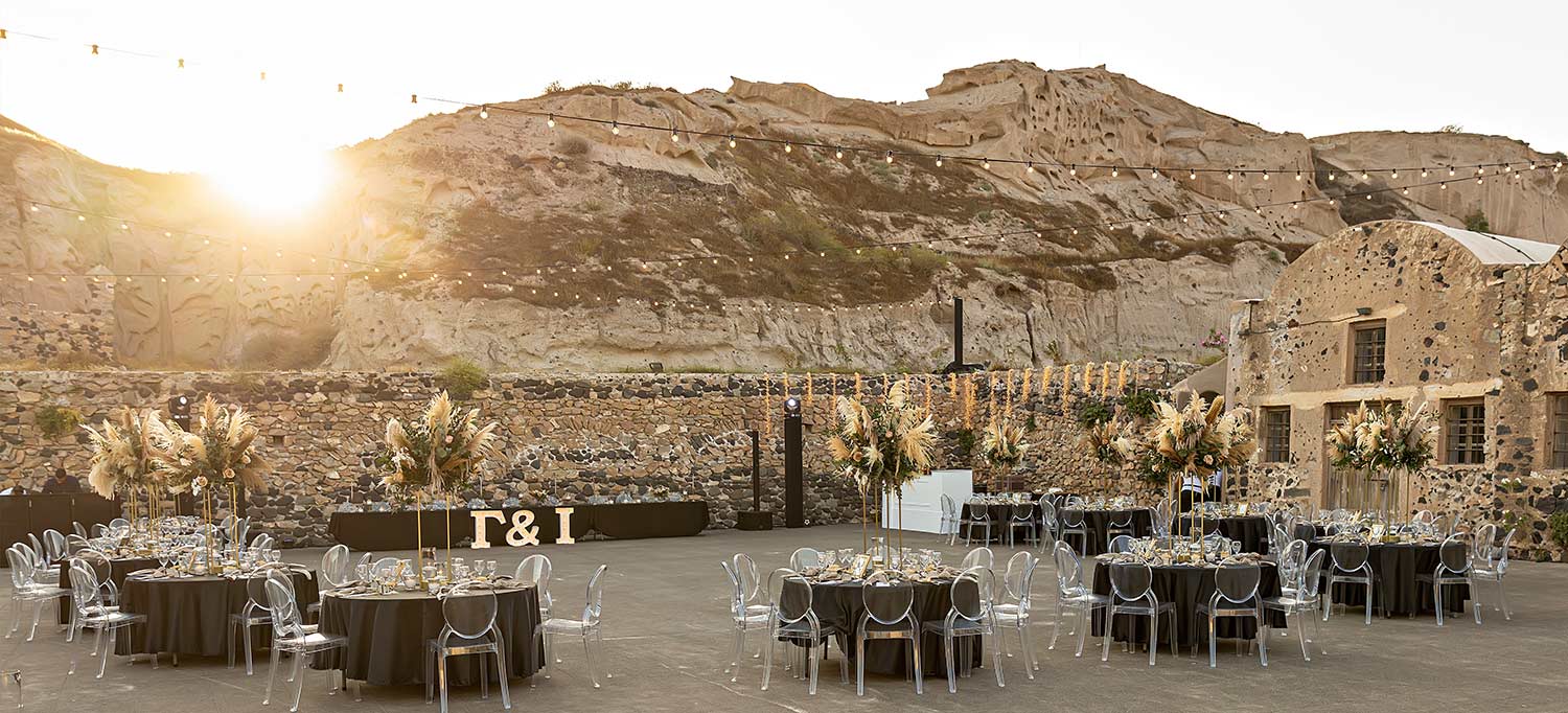 Santorini Wedding in SAF Tomato Industrial Museum by Diamond Events
