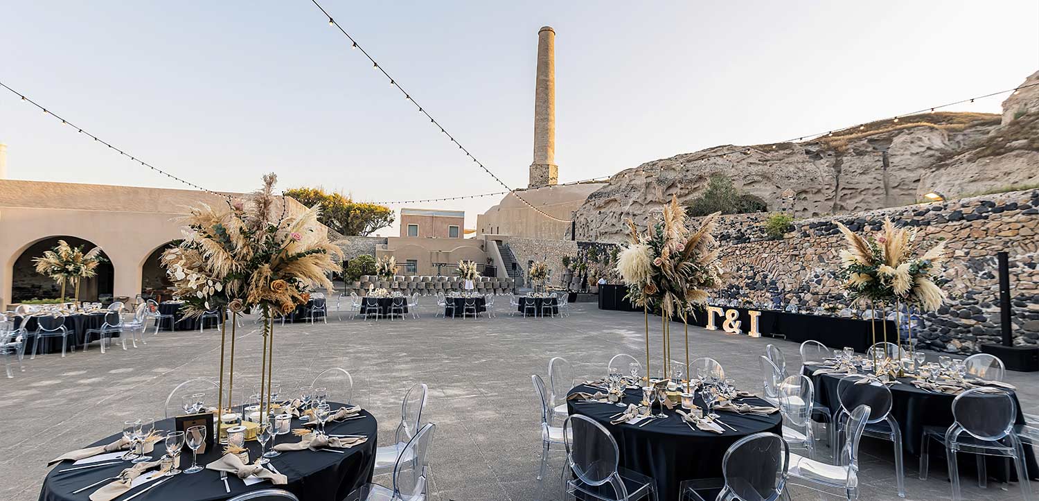 Santorini Wedding in Tomato Industrial Museum by Diamond Events