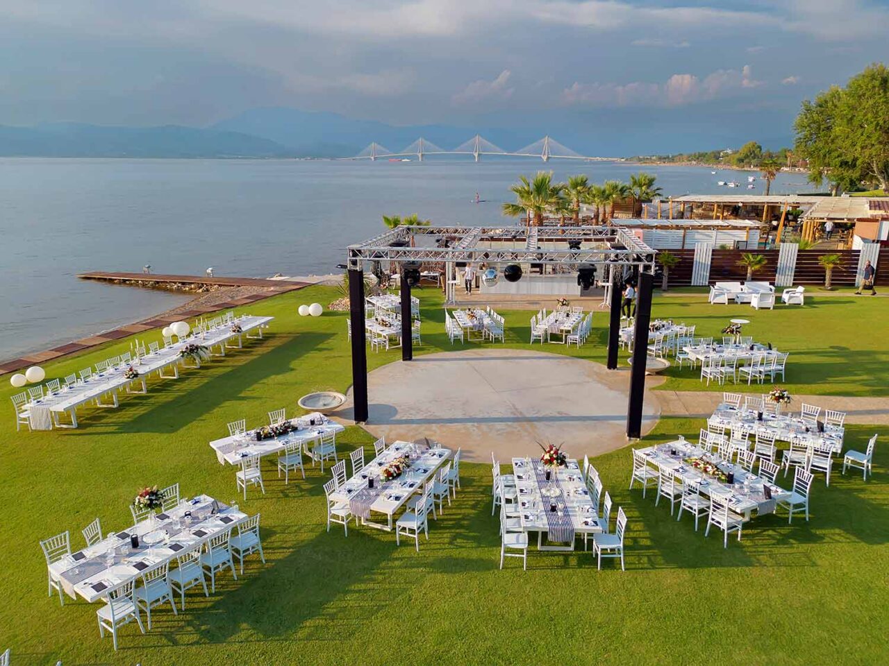 Outdoor event set up FOR A Great Gatsby Wedding by Rogdaki Events trademark