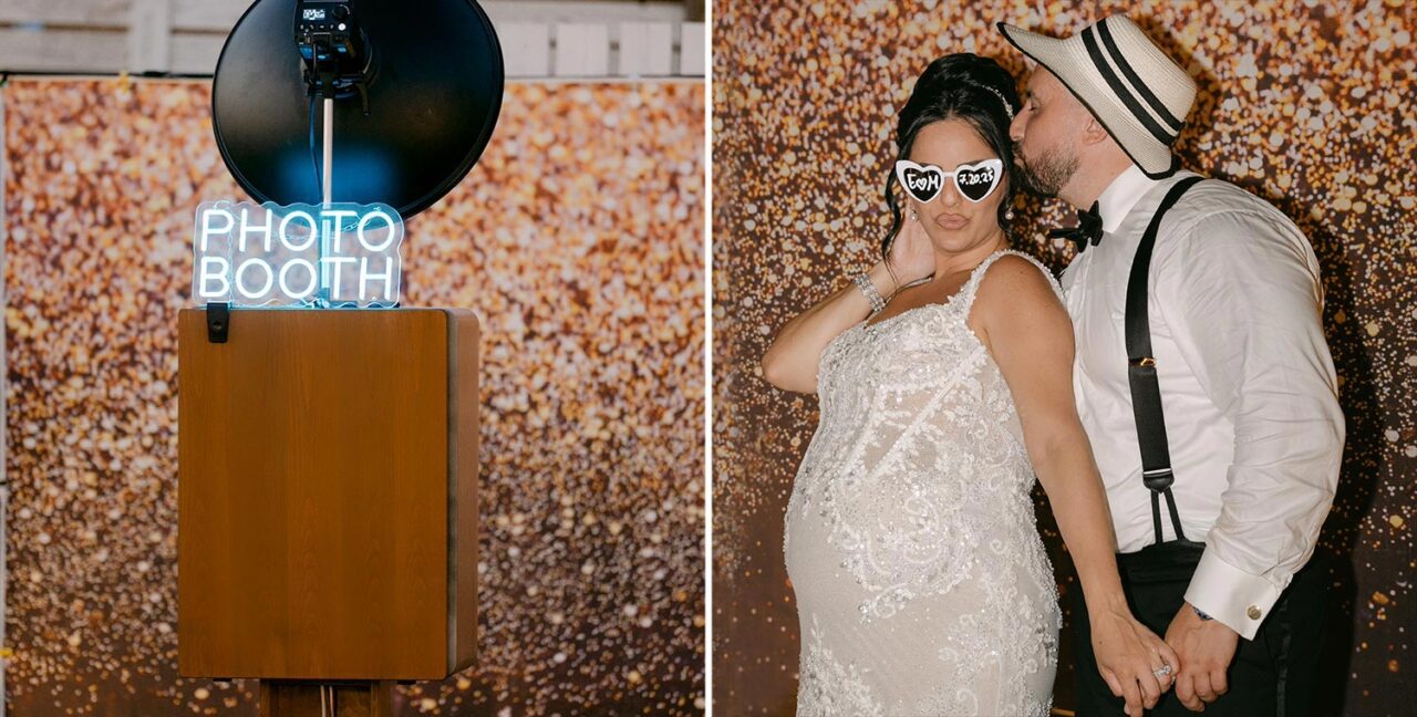 Playful photo booth moments by Rogdaki Events at a Luxury Seaside Wedding in Greece