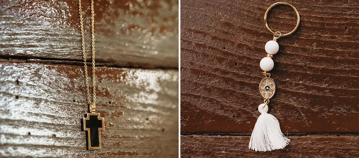 Mesmerizing Christmas Baptism Decoration 4 Elegant details by Rogdaki Events for a Christmas baptism at Mitropoli Church—symbolic keepsakes in gold and ivory