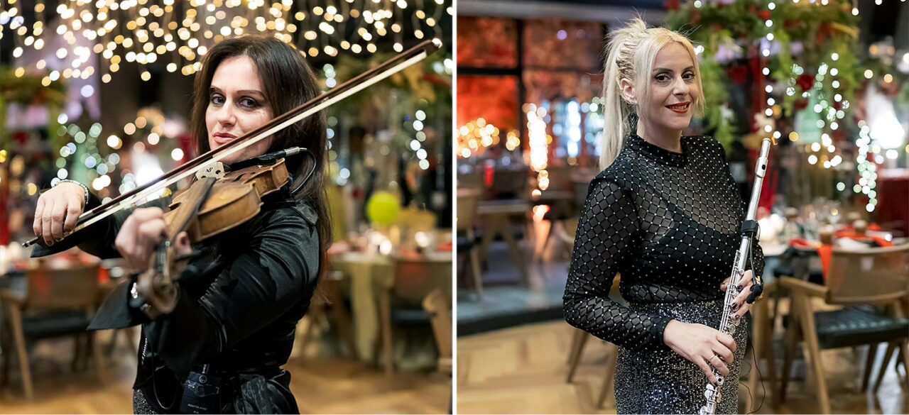 Μαγευτικός Χριστουγεννιάτικος Στολισμός Βάπτισης 30 Rogdaki Events, χριστουγεννιάτικη βάπτιση, Distinto, ζωντανή μουσική με βιολί και φλάουτο από καλλιτέχνες