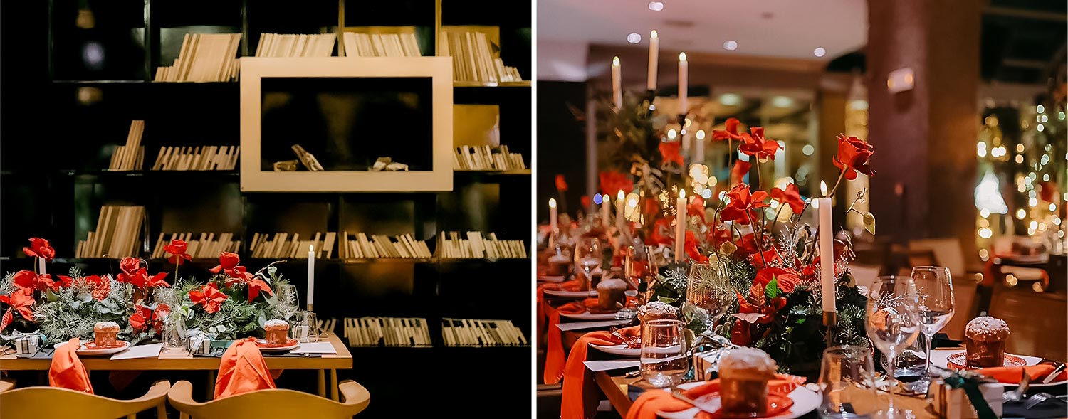 Μαγευτικός Χριστουγεννιάτικος Στολισμός Βάπτισης 31 Η Rogdaki Events διοργάνωσε μια χριστουγεννιάτικη βάπτιση με κόκκινα διακοσμητικά, ζεστά κεριά και φόντο μια cozy βιβλιοθήκη