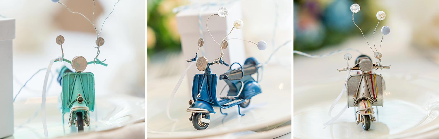 A Signature Wedding & Baptism Production in Blue 19 Original motorcycle themed favors for the baptism of Mattheos, curated by Rogdaki Events Design in Agrinio.