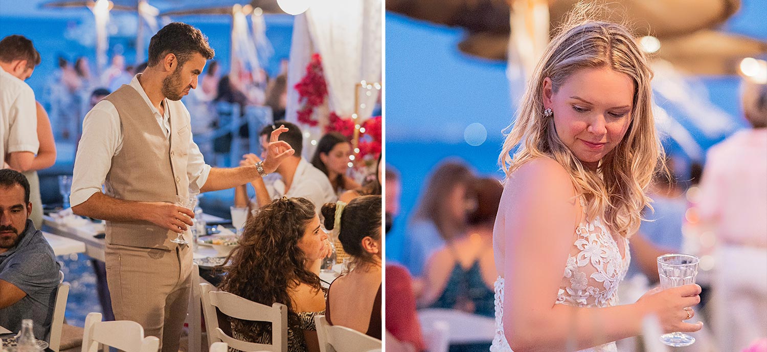 Γάμος σε Ταβέρνα στη Σαντορίνη 33 Rogdaki Events, Το πάρτι του γάμου συνεχίζεται σε ταβέρνα στη Σαντορίνη με χορό πάνω στο κύμα