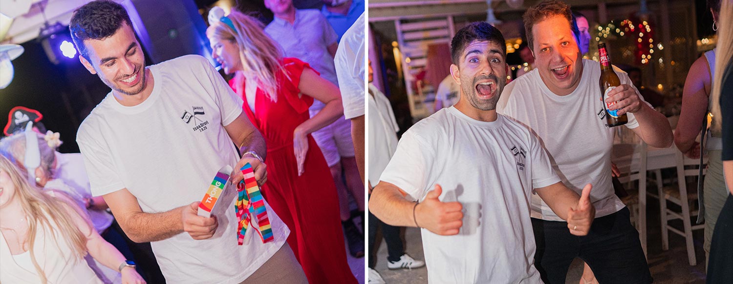 Γάμος σε Ταβέρνα στη Σαντορίνη 36 Η διασκέδαση συνεχίζεται με κέφι και γέλια στο πάρτι γάμου της Rogdaki Events σε παραδοσιακή ταβέρνα στη Σαντορίνη