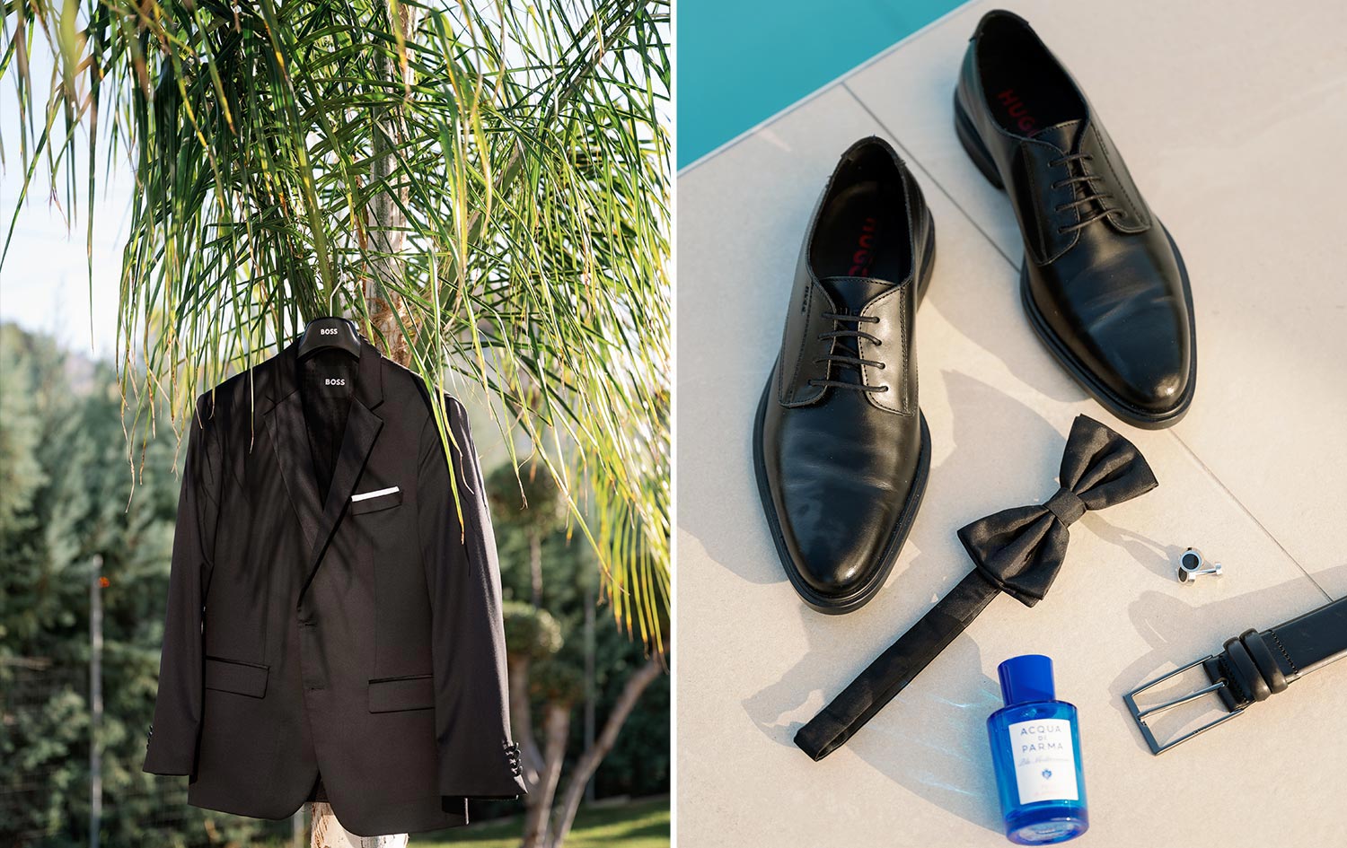 A Bridgerton Wedding in Greece 14 Sophisticated groom accessories and a classic black suit for the Rogdaki Events Wedding