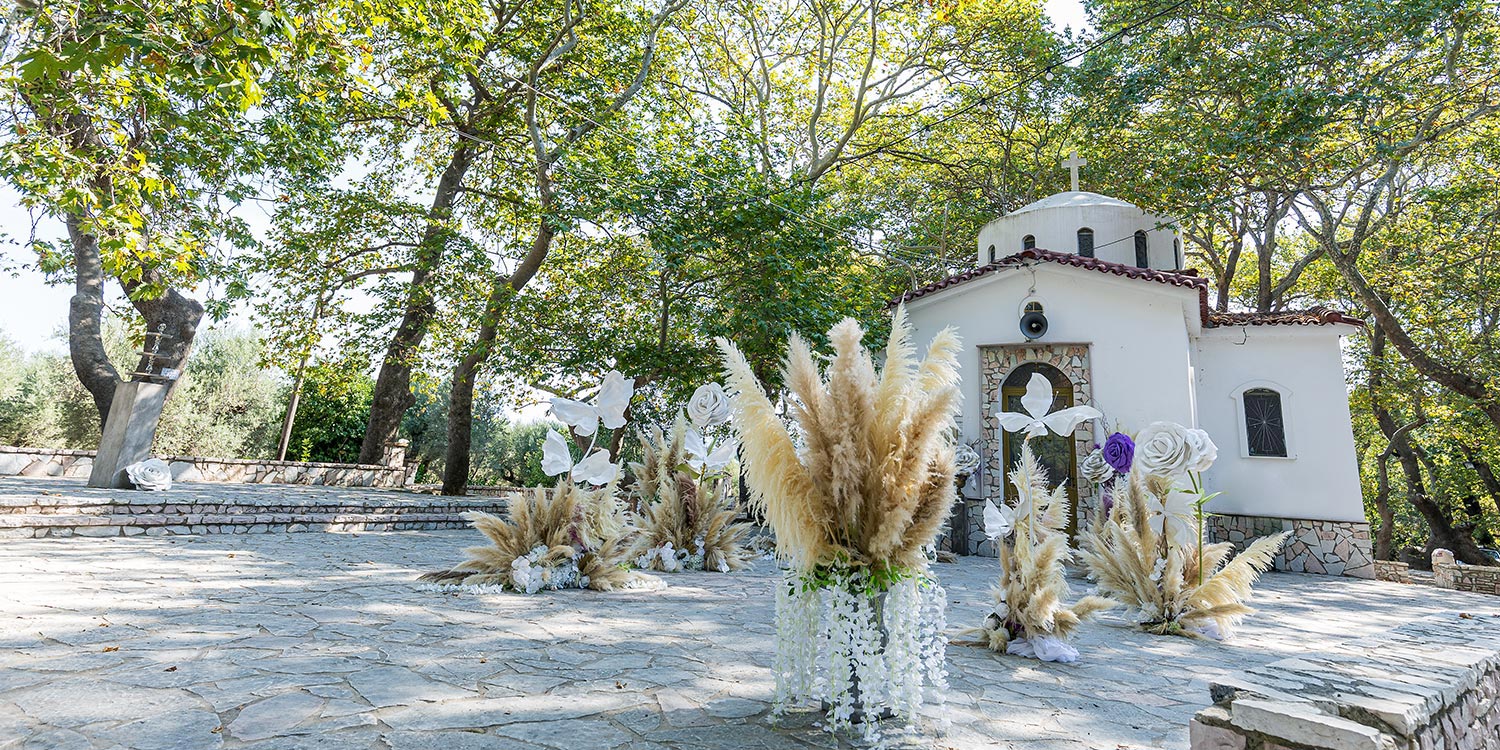 Whimsical Forest Christening with Oversized Floral Decor 6 Nature inspired baptism decor in the woods, a signature project by Rogdaki Events.