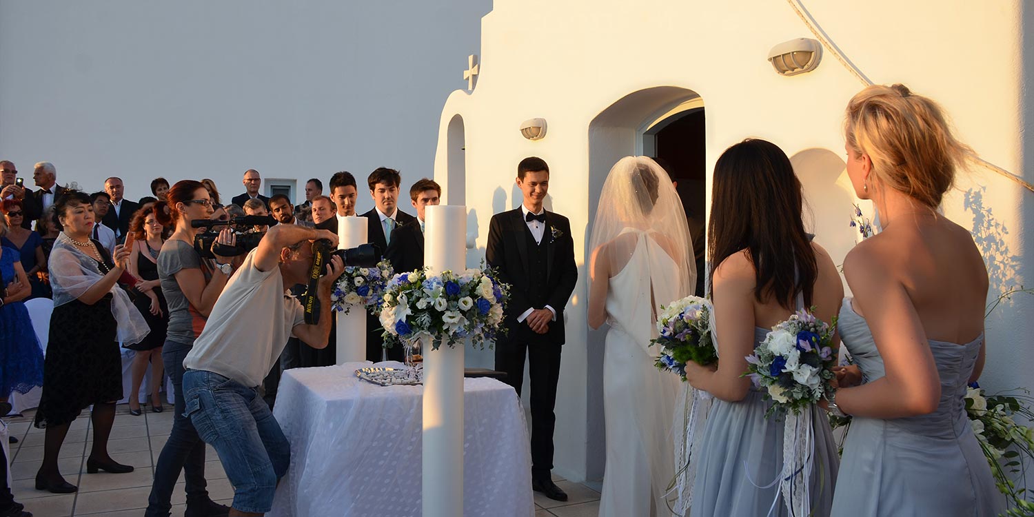 Mykonos | Japanese-Romanian Destination Wedding 19 Capturing the timeless moments of the wedding ceremony, curated by Rogdaki Events Mykonos.