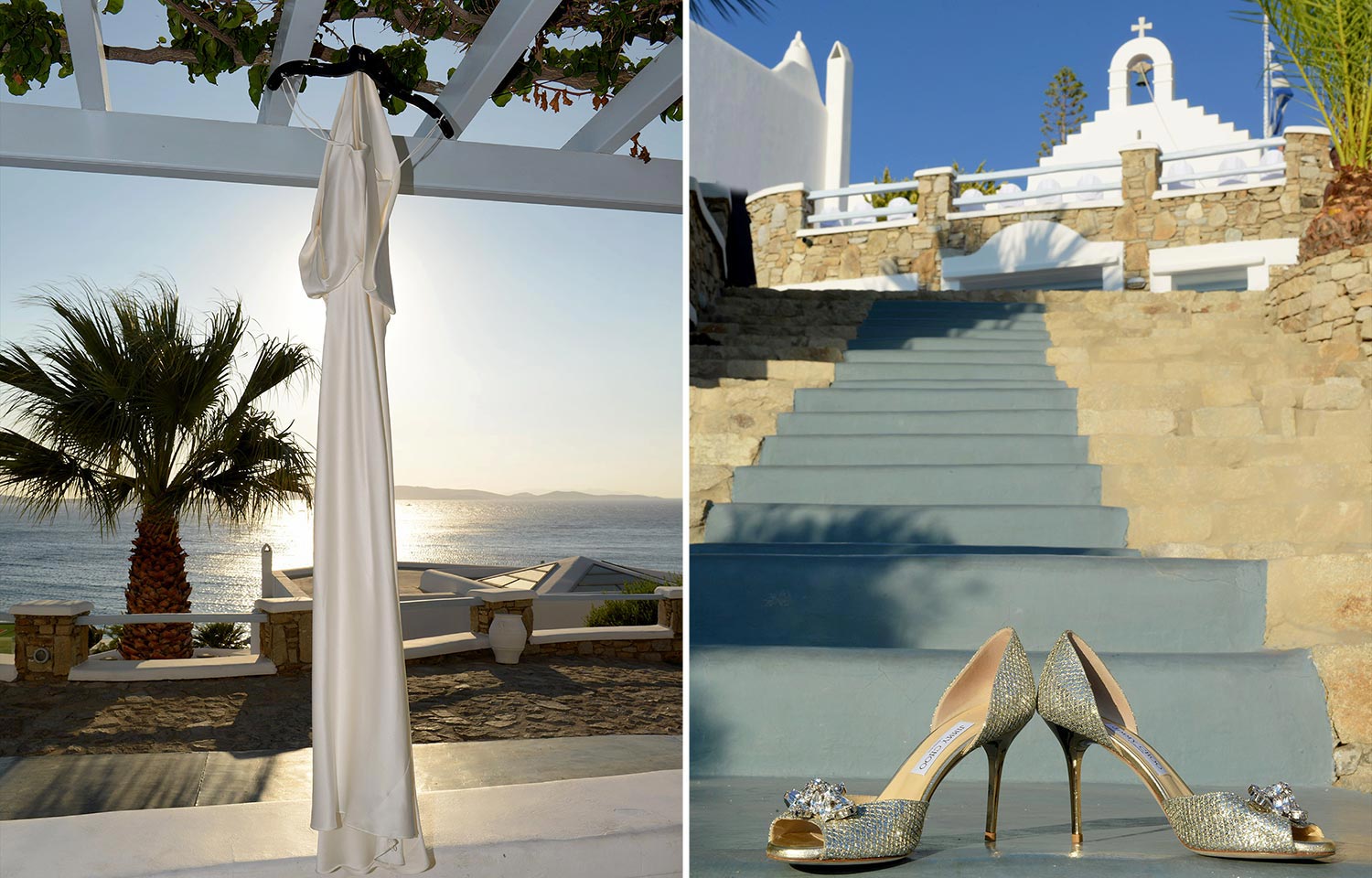 Mykonos | Japanese-Romanian Destination Wedding 7 Luxury Mykonos Saint John wedding details featuring elegant bridal fashion for Japanese Romanian celebrations by Rogdaki Events