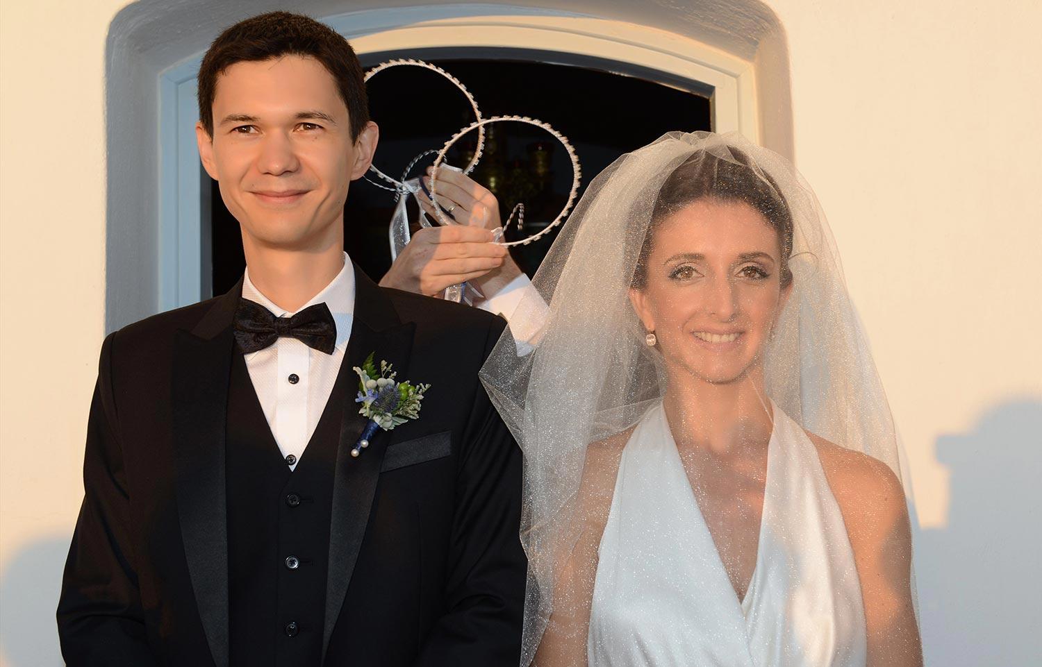Mykonos | Japanese-Romanian Destination Wedding 22 The couple at their Japanese Romanian wedding at Saint John in Mykonos, by Rogdaki Events