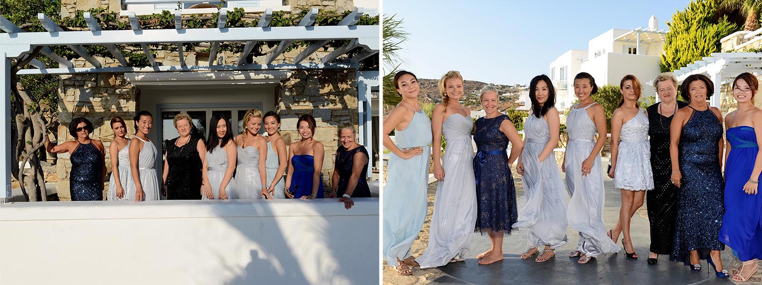 Mykonos | Japanese-Romanian Destination Wedding 13 celebration group styled for a Saint John event, with subtle Japanese and Romanian